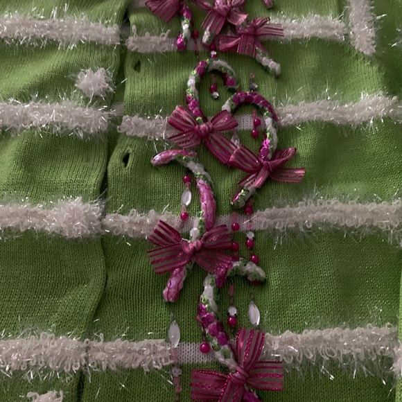 Design Options by Philip & Jane Gordon candy cane Christmas cardigan….EUC!!! - Picture 2 of 10